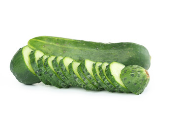 Fresh cucumber isolated on white
