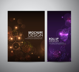 Abstract Circle bokeh. Brochure business design template or roll up. 