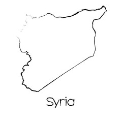 Scribbled Shape of the Country of Syria