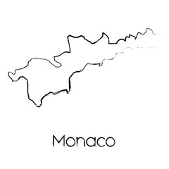 Scribbled Shape of the Country of Monaco