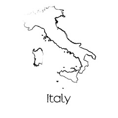 Scribbled Shape of the Country of Italy