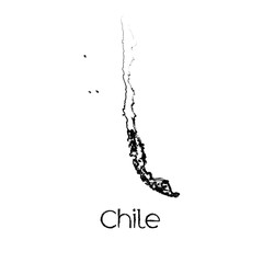 Scribbled Shape of the Country of Chile