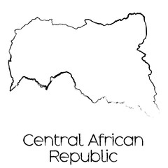 Scribbled Shape of the Country of Central African Republic