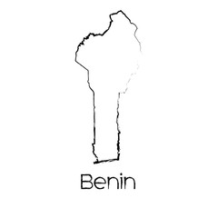 Scribbled Shape of the Country of Benin