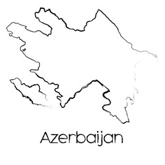 Scribbled Shape of the Country of Azerbaijan