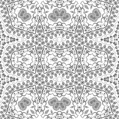Seamless outline floral pattern