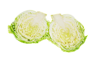 Cutted cabbage isolated on white