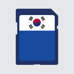 Illustrated memory card with the flag of South Korea