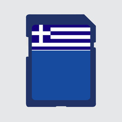Illustrated memory card with the flag of Greece