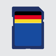 Illustrated memory card with the flag of Germany