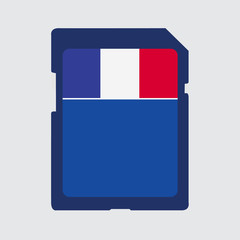 Illustrated memory card with the flag of France