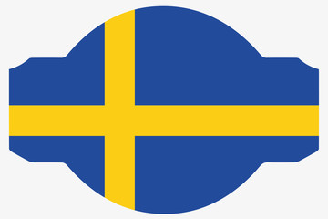 Flag Illustration within a Sign of the country of Sweden