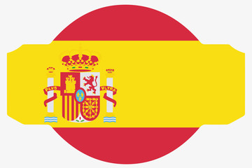 Flag Illustration within a Sign of the country of Spain