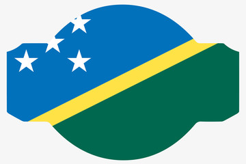 Flag Illustration within a Sign of the country of Solomon Island