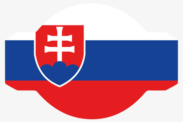 Flag Illustration within a Sign of the country of Slovakia