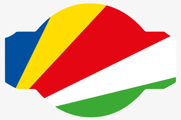 Flag Illustration within a Sign of the country of Seychelles