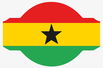 Flag Illustration within a Sign of the country of  Ghana