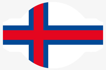 Fototapeta premium Flag Illustration within a Sign of the country of Faroe Islands