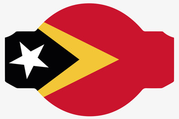 Flag Illustration within a Sign of the country of  East Timor