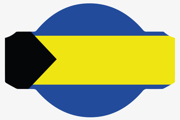 Flag Illustration within a Sign of the country of  Bahamas