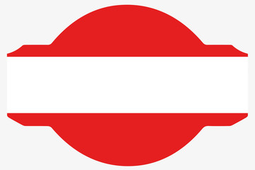 Flag Illustration within a Sign of the country of  Austria