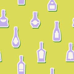 Seamless background with  bottles for your design