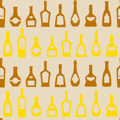 Seamless background with  bottles for your design