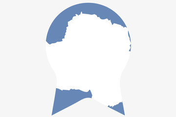 Flag Illustration inside a Rosette of the country of Antartica