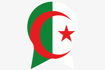 Flag Illustration inside a Rosette of the country of Algeria