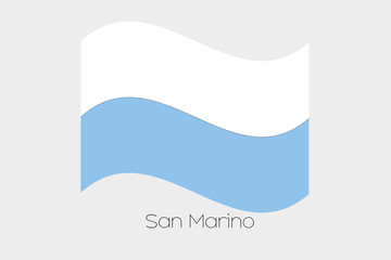 3D Waving Flag Illustration of the country of  San Marino