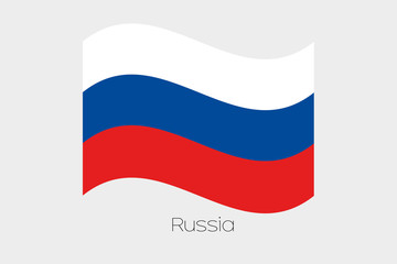 3D Waving Flag Illustration of the country of  Russia
