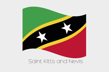 Obraz na płótnie Canvas 3D Waving Flag Illustration of the country of Saint Kitts and N