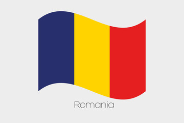 3D Waving Flag Illustration of the country of  Romania