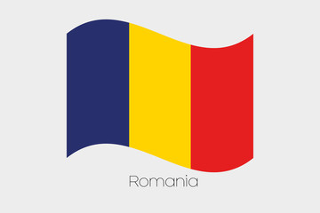 Fototapeta premium 3D Waving Flag Illustration of the country of Romania