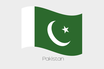 3D Waving Flag Illustration of the country of  Pakistan