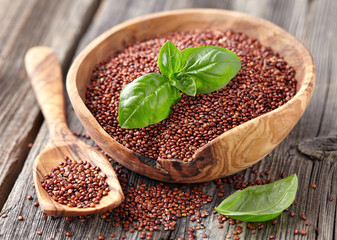 Quinoa seeds with basil spice