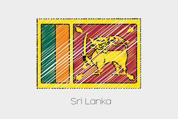 Scribbled Flag Illustration of the country of Sri Lanka