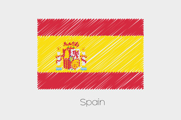 Fototapeta premium Scribbled Flag Illustration of the country of Spain