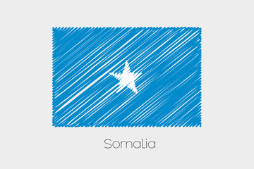 Scribbled Flag Illustration of the country of Somalia