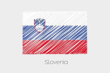Scribbled Flag Illustration of the country of Slovenia