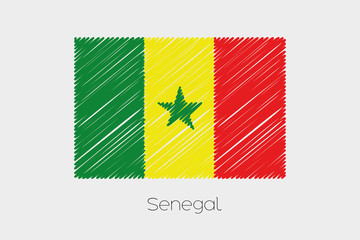 Scribbled Flag Illustration of the country of Senegal