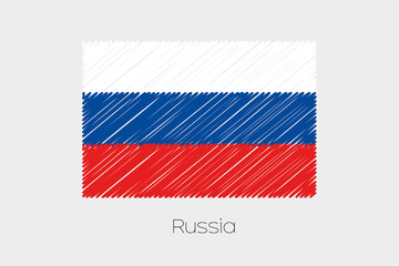 Scribbled Flag Illustration of the country of Russia