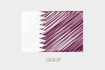 Scribbled Flag Illustration of the country of Qatar