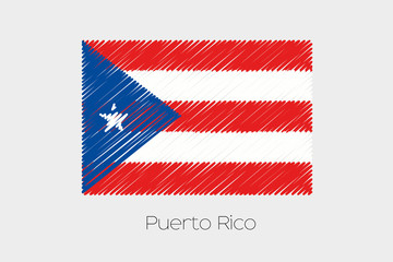 Scribbled Flag Illustration of the country of Puerto Rico