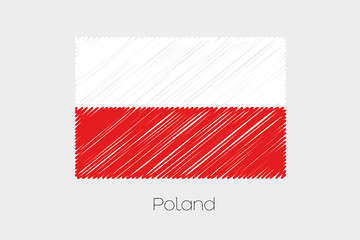 Scribbled Flag Illustration of the country of Poland