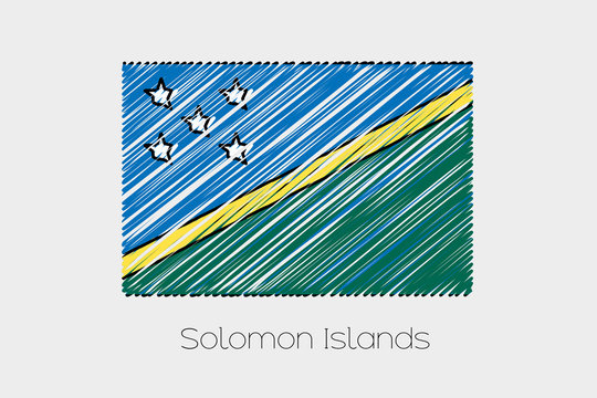 Scribbled Flag Illustration of the country of Solomon Islands