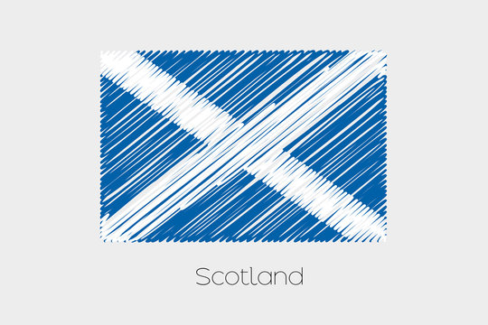 Scribbled Flag Illustration of the country of Scotland