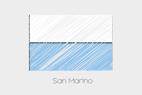 Scribbled Flag Illustration of the country of San Marino