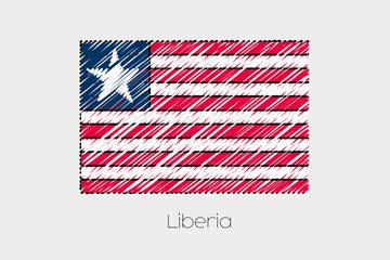 Scribbled Flag Illustration of the country of Liberia