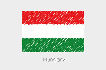 Scribbled Flag Illustration of the country of Hungary